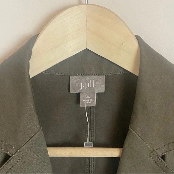 JJill Army Green Utility Blazer Jacket Coat Size XS Classic Capsule Staple - Picture 6 of 13